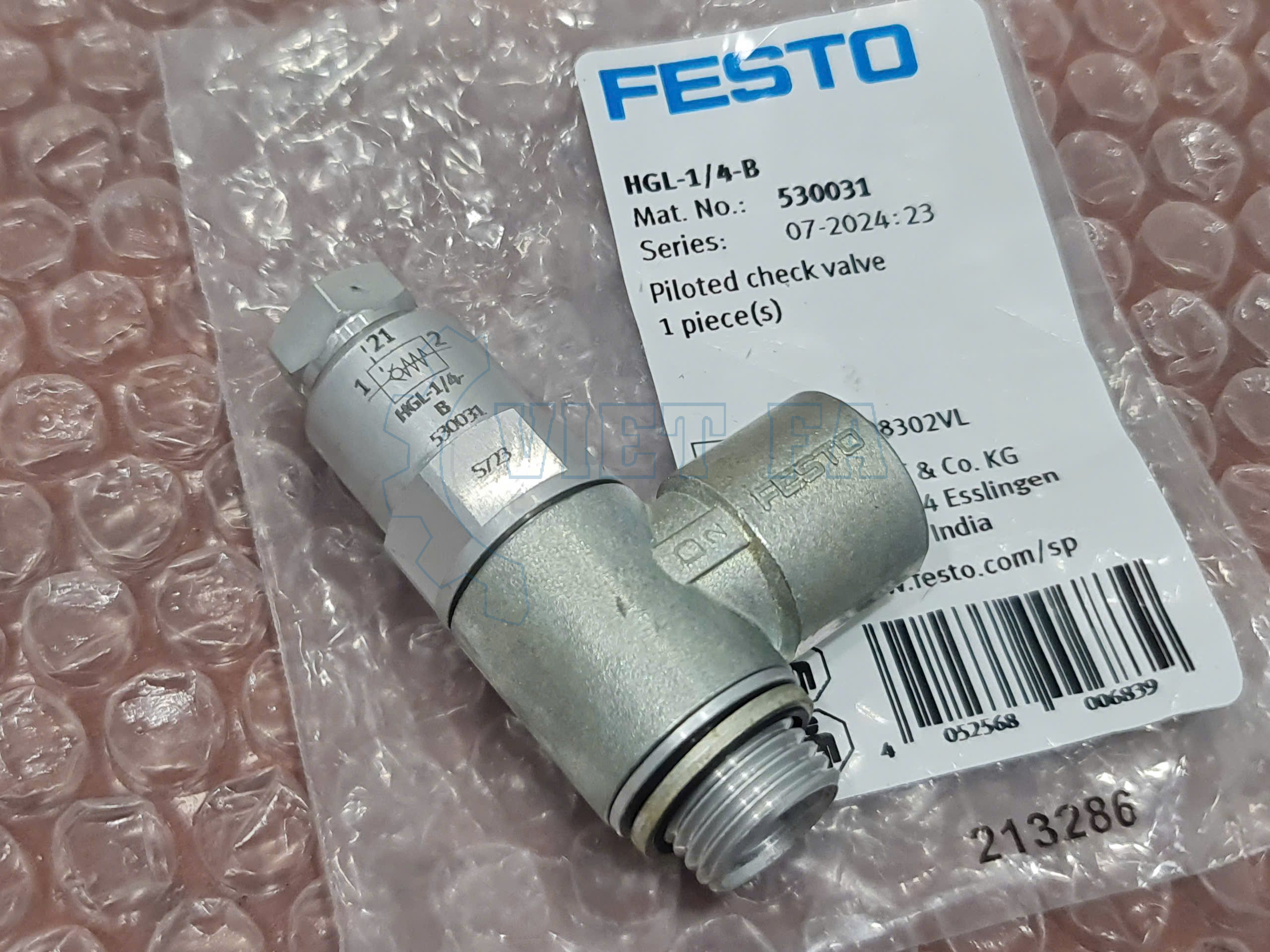 Van kiểm tra khí nén Festo 530031 HGL-1/4-B 1 Festo HGL-1/4-B